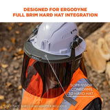 Ergodyne 60246 #8995 Smoke Lens Gray Hard Hat Face Shield for Full Brim - 2