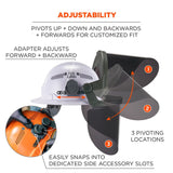 Ergodyne 60246 #8995 Smoke Lens Gray Hard Hat Face Shield for Full Brim - 5