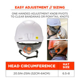 Ergodyne 60254 #8974-MIPS White Class E Safety Helmet with MIPS - 6