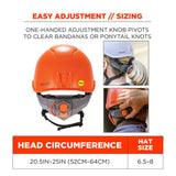 Ergodyne 60255 #8974-MIPS Orange Class E Safety Helmet with MIPS - 6