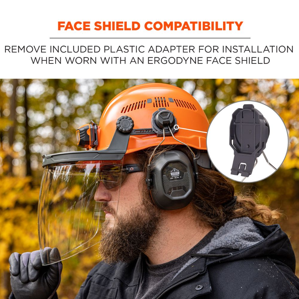 Ergodyne 60258 #8880 Cap-Style & Helmet Gray NRR 26db Mounted Earmuffs - 6