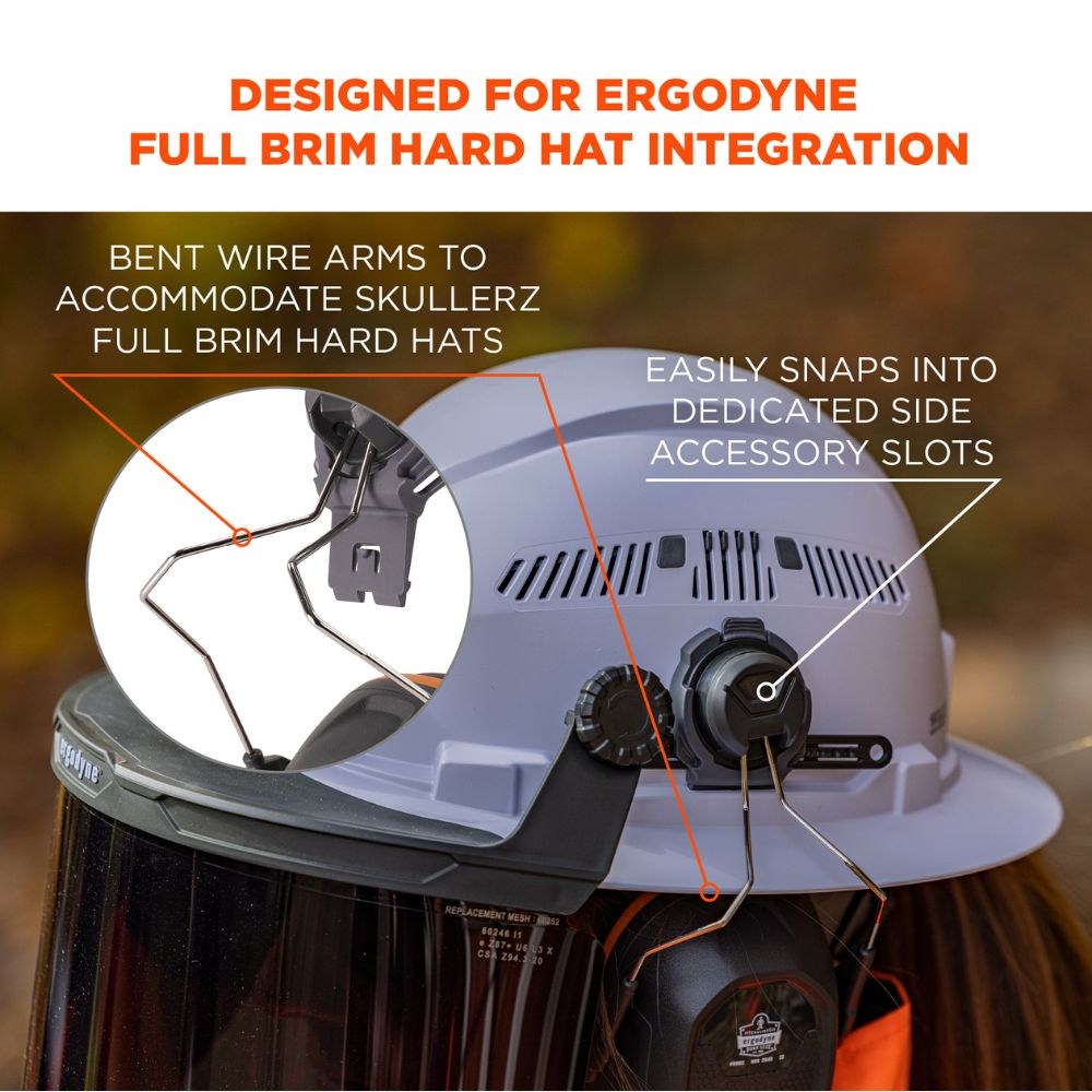 Ergodyne 60259 #8880 Full Brim Gray NRR 26db Mounted Earmuffs - 2