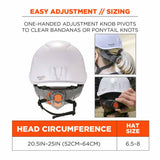 Ergodyne 60264 8977 White Safety Helmet Adjustable Venting Type 2 Class C - 8