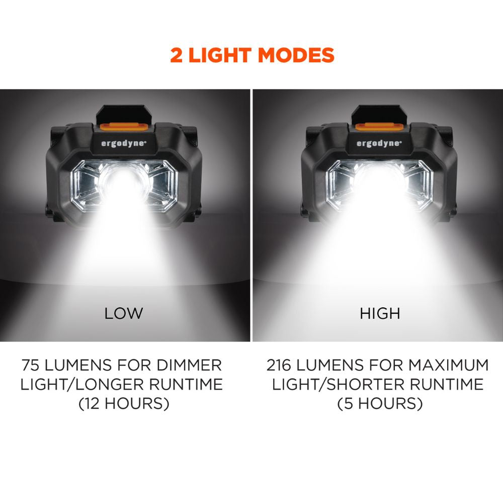 Ergodyne 60290 #8978 Black Intrinsically Safe Headlamp Light - 4