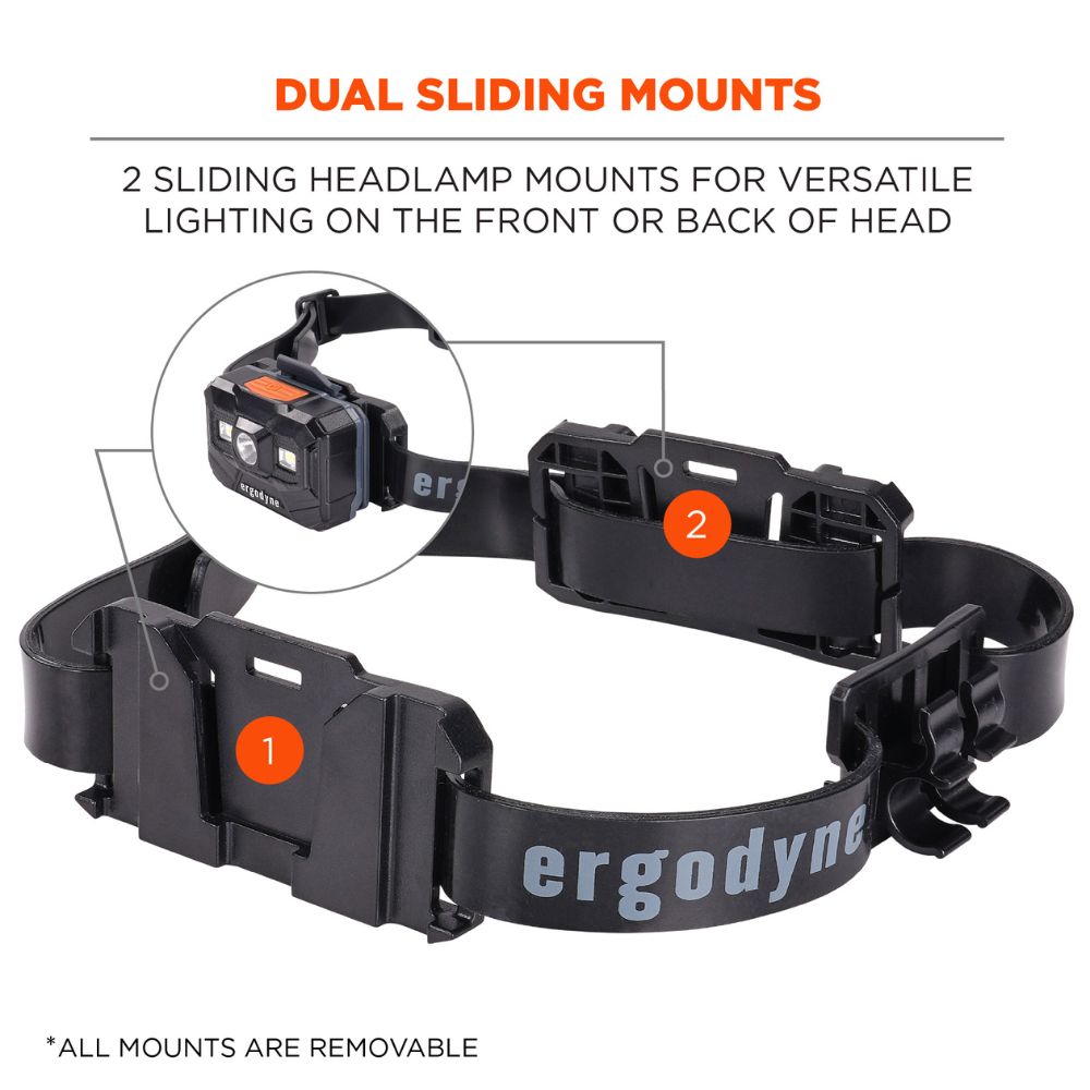 Ergodyne 60291 #8979 Black Headband Light Mount with Silicone Strap - 2