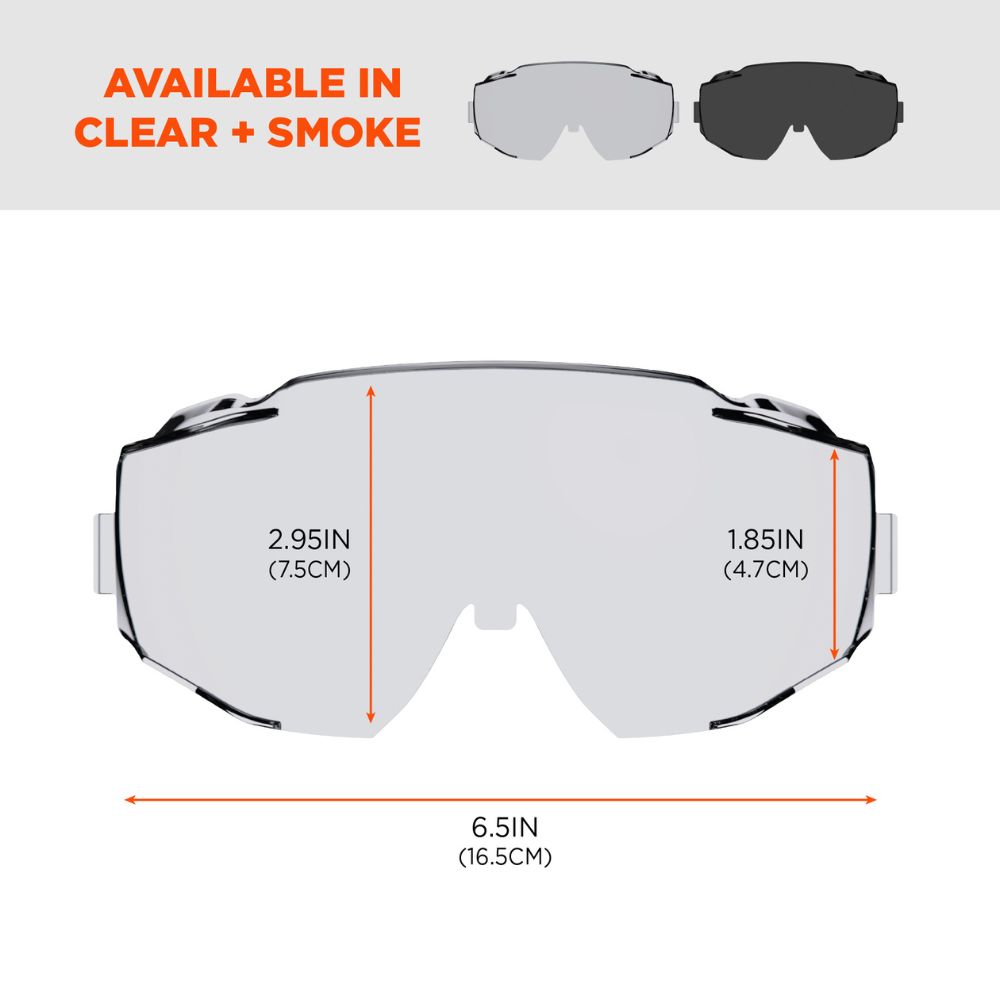 Ergodyne 60304 MODI-RL Clear OTG Safety Goggles Replacement Lens - 4