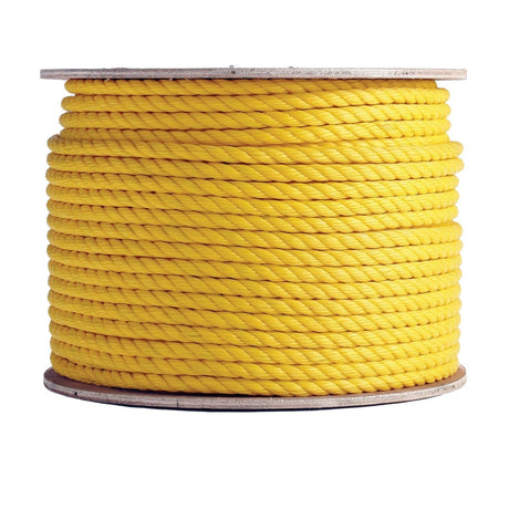 Erin Rope TWPY084000 1/4" x 4000' 3 Strand Twisted Yellow Polypropylene Rope