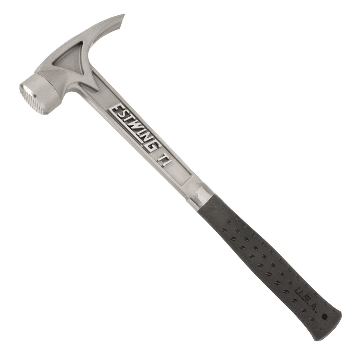 EstWing TIBKM 16" Black Milled Face Titanium Nail Hammer with Magnetic Nail Starter