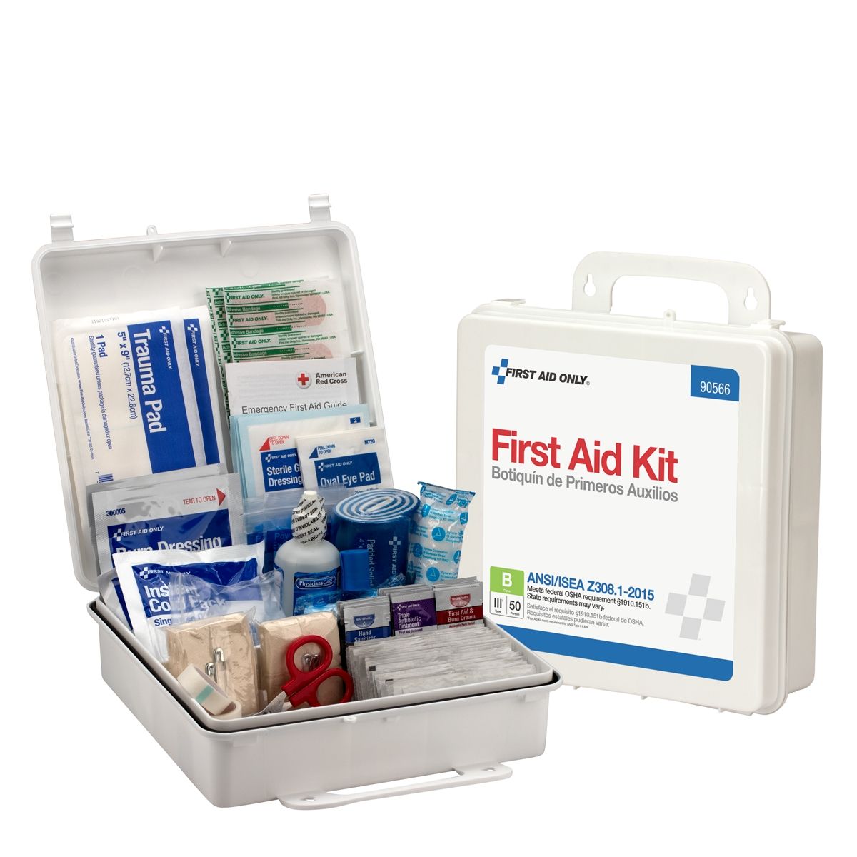 FAO 90566 50 Person First Aid Kit, ANSI Class B, Type 3 Weatherproof Plastic