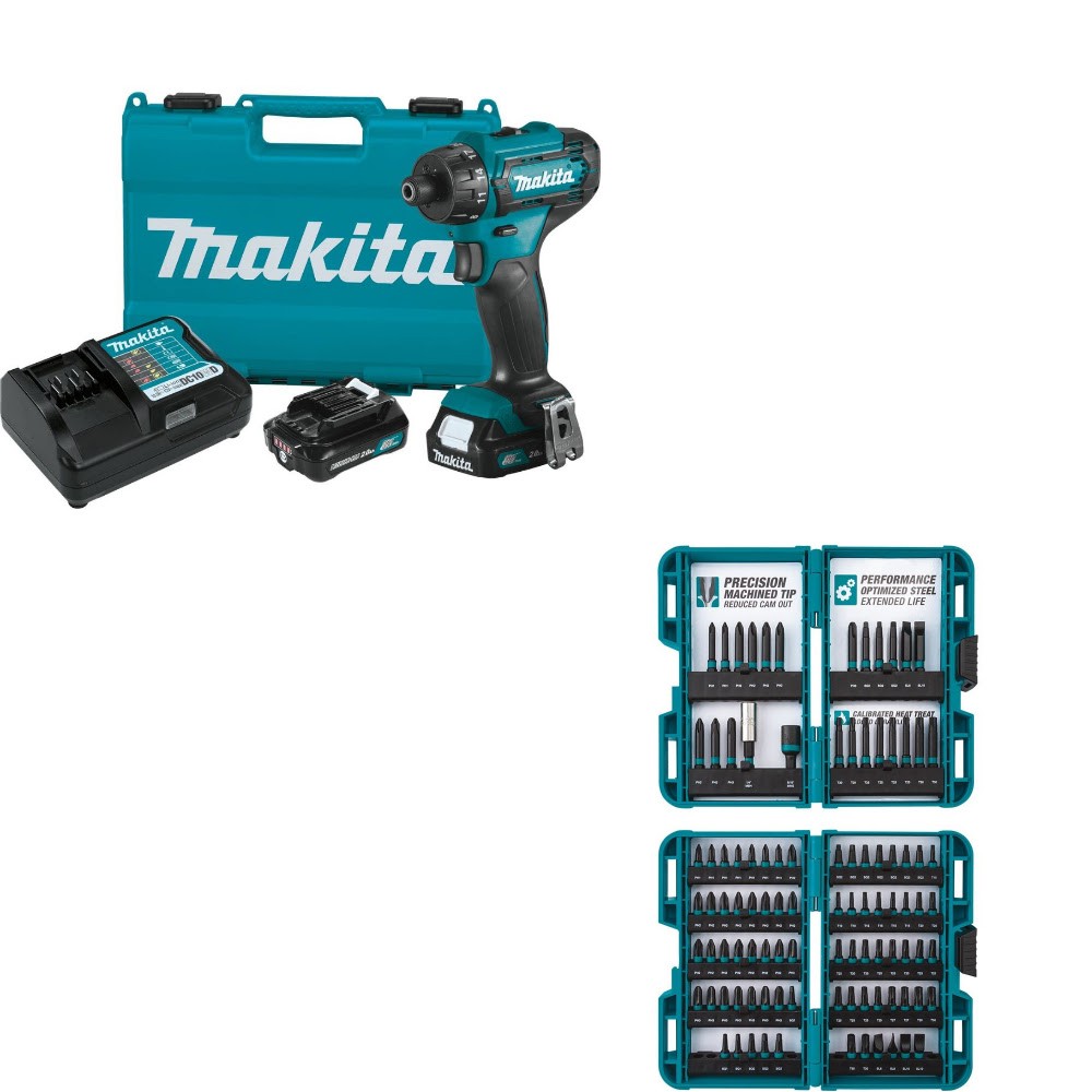 Makita FD10R1 Hex Driver-Drill Kit W/ FREE 100pc Bit Set