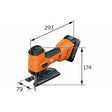 FEIN 71360562090 Cordless Jigsaw Kit for Metal and Wood with 1 Inch Stroke and 2 x 4 Ah Batteries - 2
