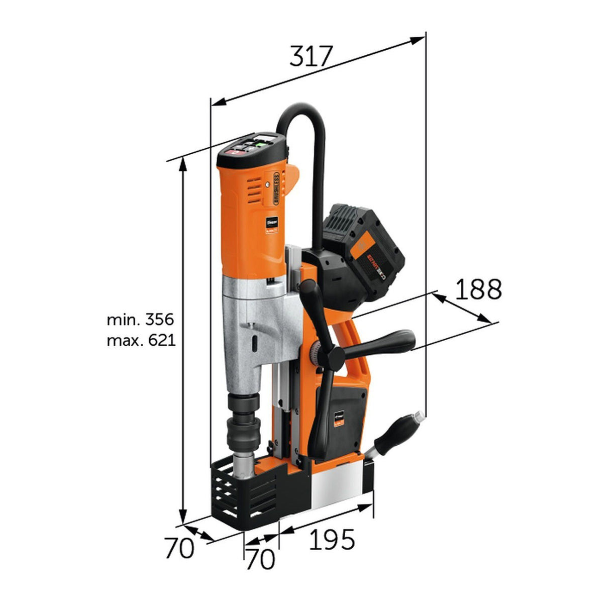 FEIN 71700564090 Cordless 18V Universal Magnetic Base Drill Kit with 3/4 in Straight Shank (2x 8Ah) - 2