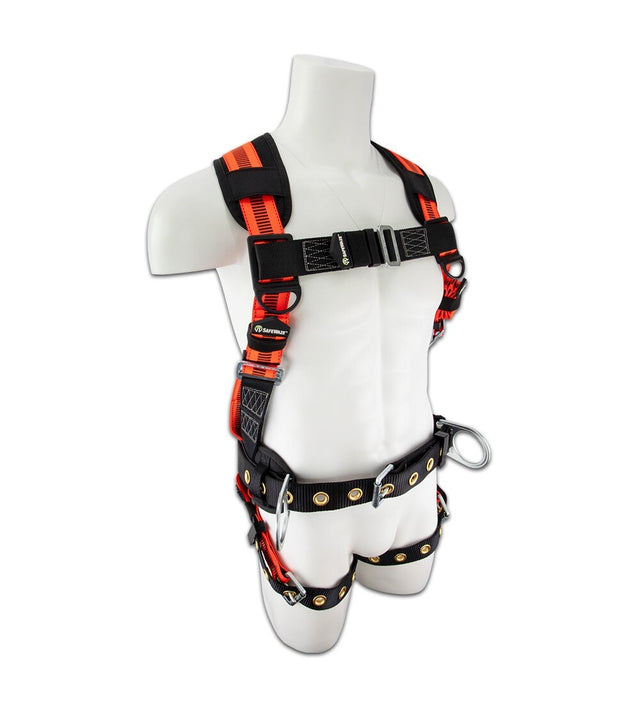 Safewaze FS99160-E-QC-M V-Line Construction Harness: 3D, QC Chest, QC Legs Medium