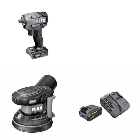 Flex FX1431-Z Impact Wrench Kit W/ FX3411-Z Sander and FREE FX0411-1F Kit