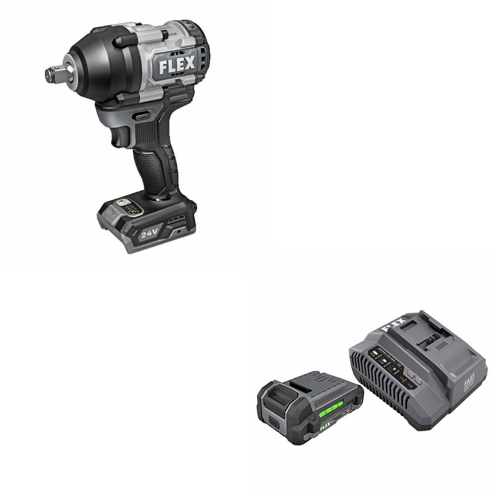 Flex FX1451-Z 1/2" Impact Wrench, Bare Tool  W/ FREE FX0411-1F 3.5Ah Starter Kit