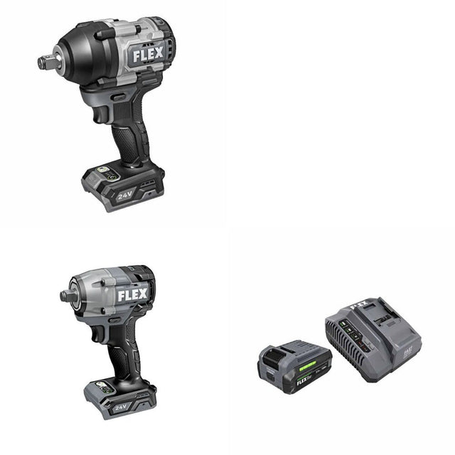 Flex FX1451-Z Impact Wrench Kit W/ FX1431-Z Compact Wrench and FREE FX0411-1F Kit