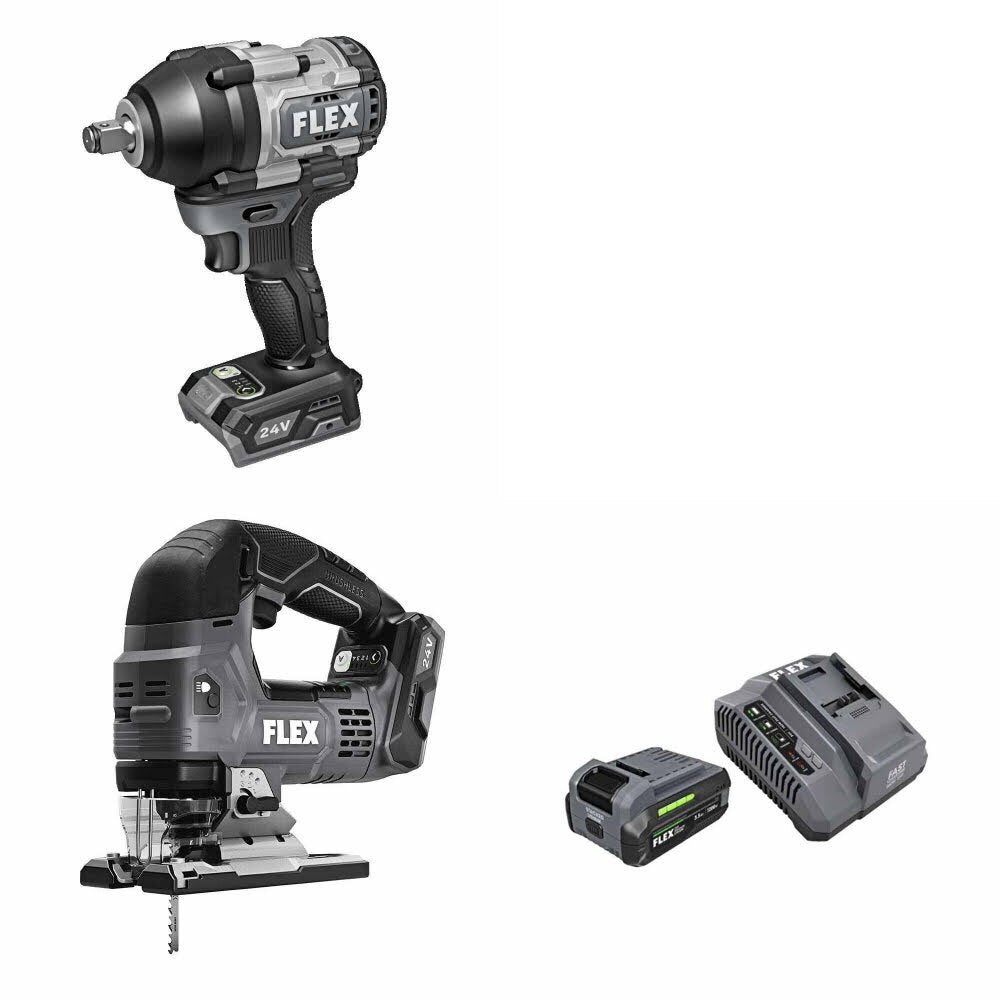 Flex FX1451-Z Impact Wrench Kit W/ FX2231-Z Jig Saw and FREE FX0411-1F Kit