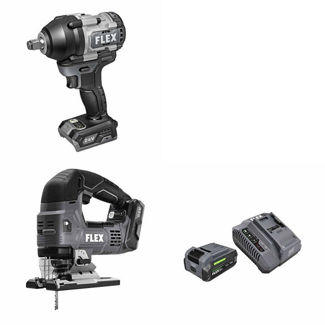 Flex FX1451-Z Impact Wrench Kit W/ FX2231-Z Jig Saw and FREE FX0411-1F Kit