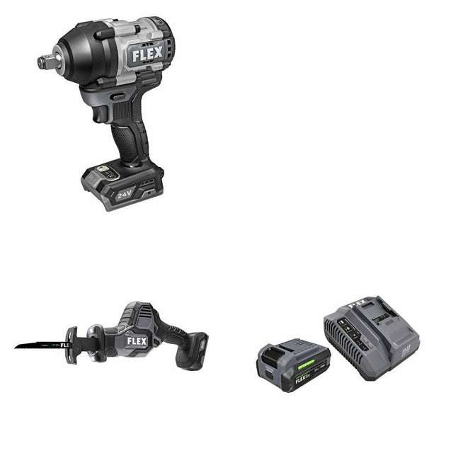 Flex FX1451-Z Impact Wrench Kit W/ FX2241-Z Recip Saw and FREE FX0411-1F Kit
