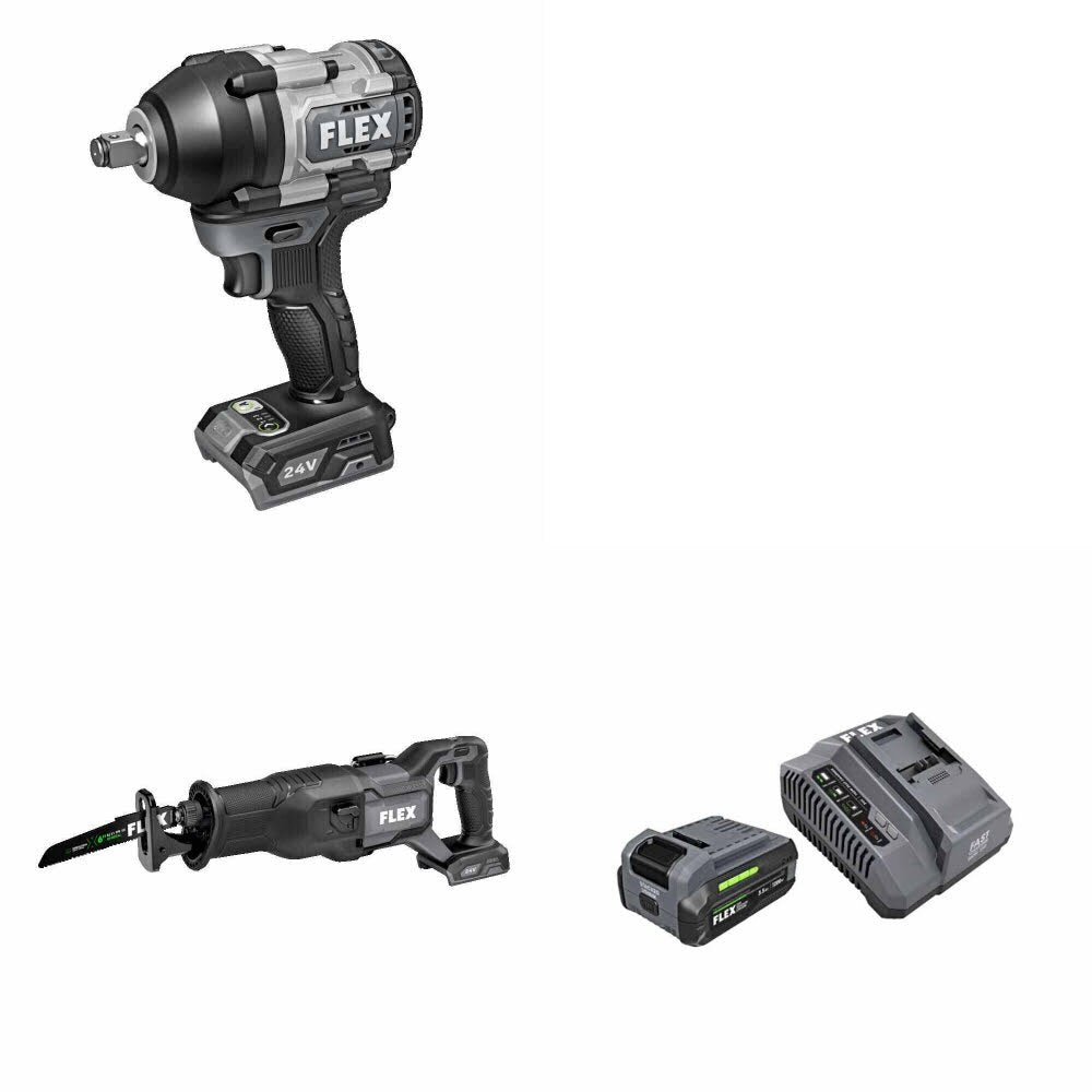 Flex FX1451-Z Impact Wrench Kit W/ FX2271-Z Saw and FREE FX0411-1F Kit