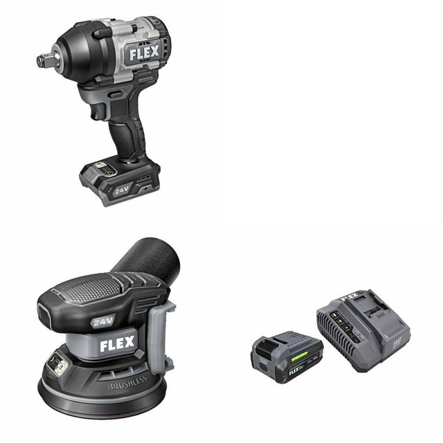 Flex FX1451-Z Impact Wrench Kit W/ FX3411-Z Sander and FREE FX0411-1F Kit