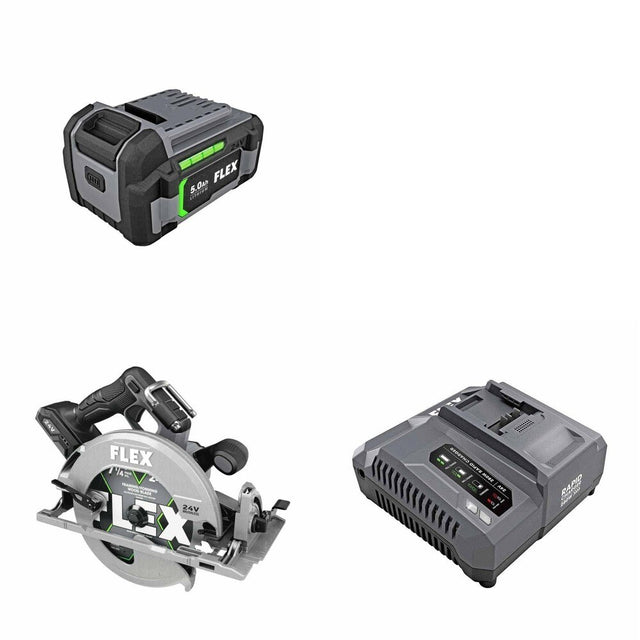 Flex FX2141-Z 7-1-4" Circular Saw Kit W/ FREE Battery and FREE Rapid Charger