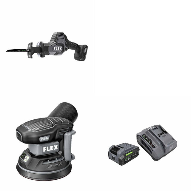 Flex FX2241-Z Reciprocating Saw Kit W/ FX3411-Z Sander and FREE FX0411-1F Kit