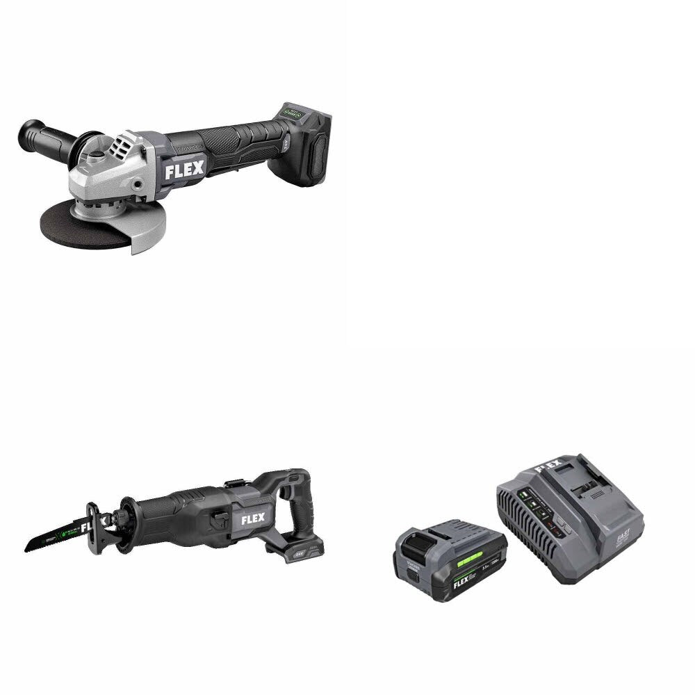 Flex FX3171A-Z Angle Grinder Kit W/ FX2271-Z Recip Saw and FREE FX0411-1F Kit