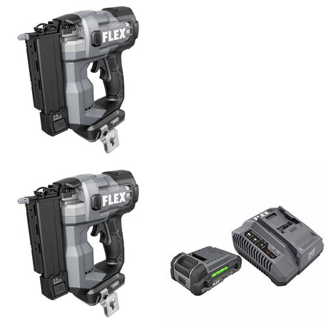 Flex FX4341-Z 23Ga Pin Nailer, 2 Pack Kit W/ FX0411-1A Battery