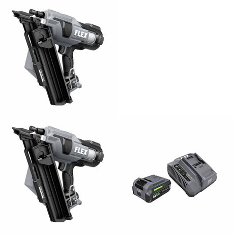 Flex FX4351B-Z Framing Nailer, 2 Pack Kit W/ FX0411-1F Battery