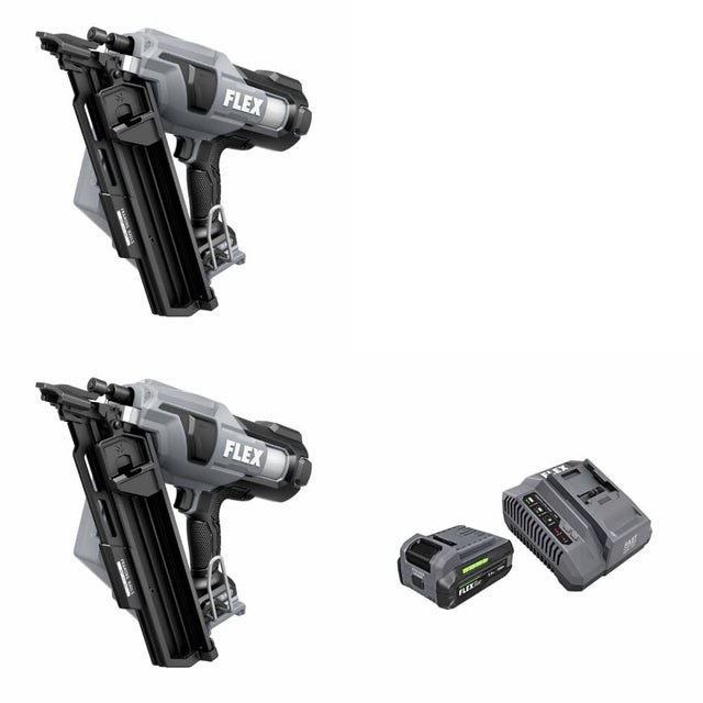 Flex FX4351B-Z Framing Nailer, 2 Pack Kit W/ FX0411-1F Battery