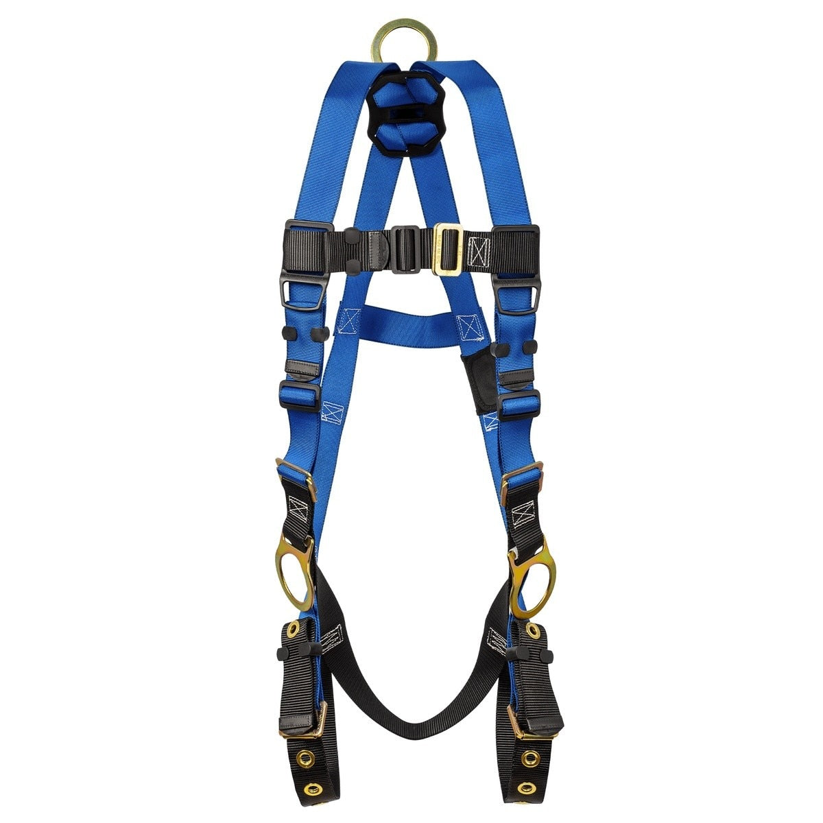 FallTech 7018 Contractor 3D Non-Belted Full Body Harness with Tongue Buckle Legs and Mating Buckle Chest - 2