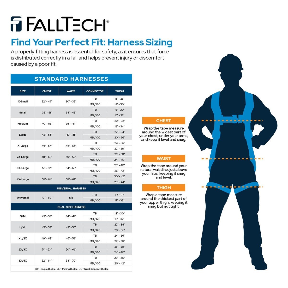 FallTech 8142QC-L FT-Iron 3D Non-Belted Full Body Harness with Quick Connect Buckle Leg Adjustment - 2