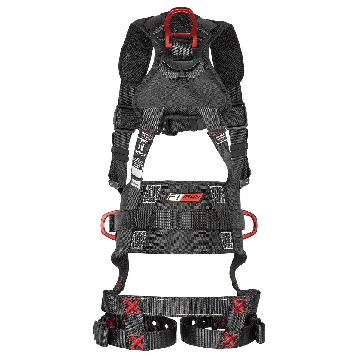 FallTech 81442X3X FT-Iron 3D Belted Full Body Harness with Tongue Buckle Legs and Quick-Connect Chest (Dual Size 2X/3X)