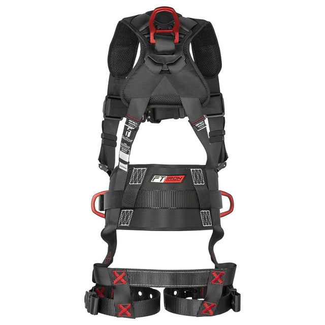 FallTech 81442X3X FT-Iron 3D Belted Full Body Harness with Tongue Buckle Legs and Quick-Connect Chest (Dual Size 2X/3X)