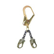 FallTech 82506L 17 Inch Grade 80 Chain Positioning Assembly with Swivel Rebar Hook and 2.5 Inch Clevis Snap Hooks