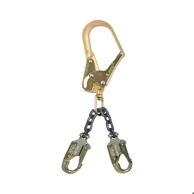 FallTech 82506L 17 Inch Grade 80 Chain Positioning Assembly with Swivel Rebar Hook and 2.5 Inch Clevis Snap Hooks