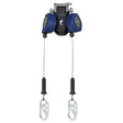 FallTech 82808TP1 8' Class 2 Leading Edge Twin-Leg Personal SRL-P with Steel Snap Hooks