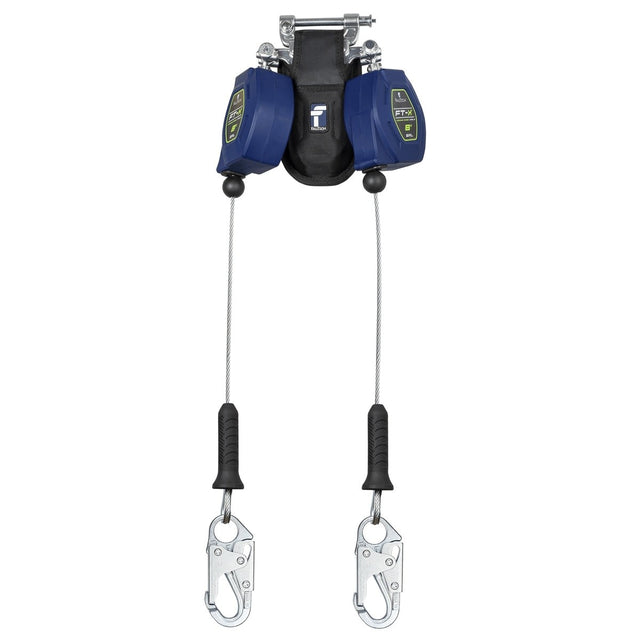 FallTech 82808TP1 8' Class 2 Leading Edge Twin-Leg Personal SRL-P with Steel Snap Hooks