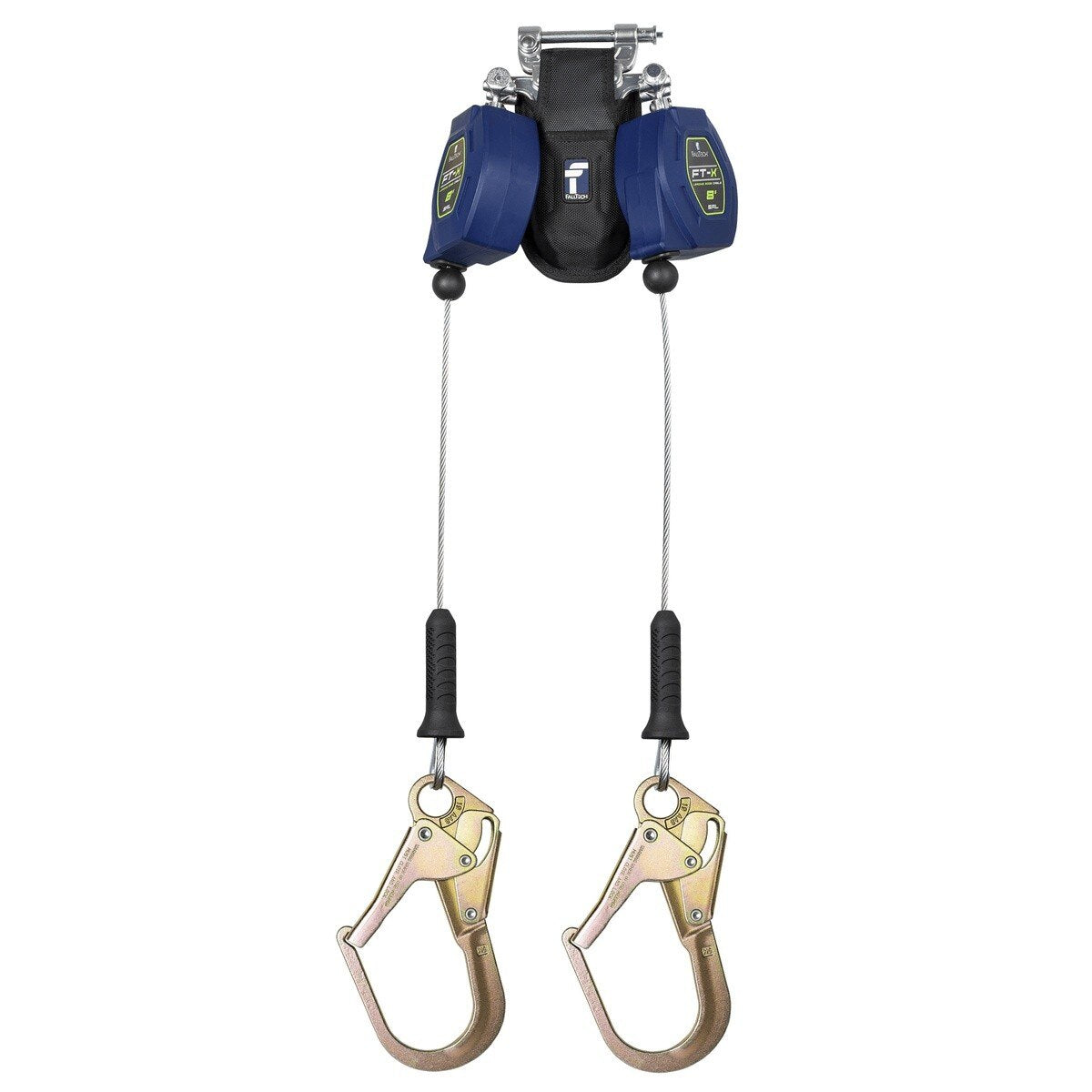 FallTech 82808TP3F 8 ft FT-X Cable Class 2 Leading Edge Personal SRL-P Twin-leg with Steel Narrow Nose Rebar Hooks with SpeedLink (Each)