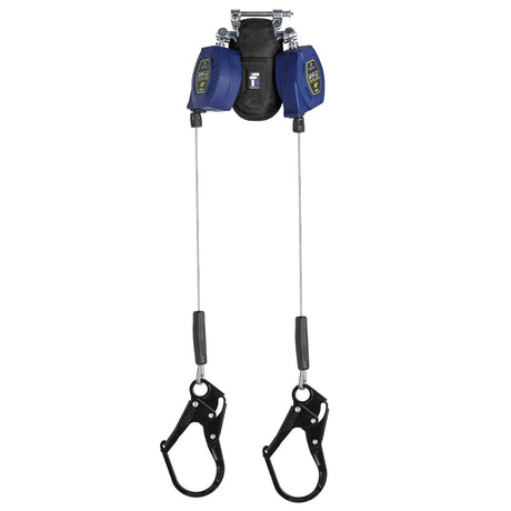 Falltech 82808TP3 8' Class 2 Twin-leg Cable Leading Edge SRL-P with Steel Rebar Hooks