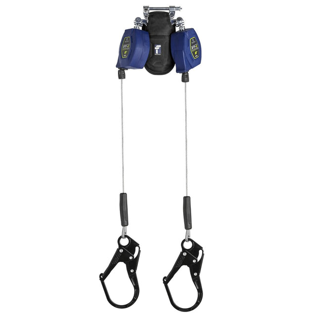 Falltech 82808TP3 8' Class 2 Twin-leg Cable Leading Edge SRL-P with Steel Rebar Hooks