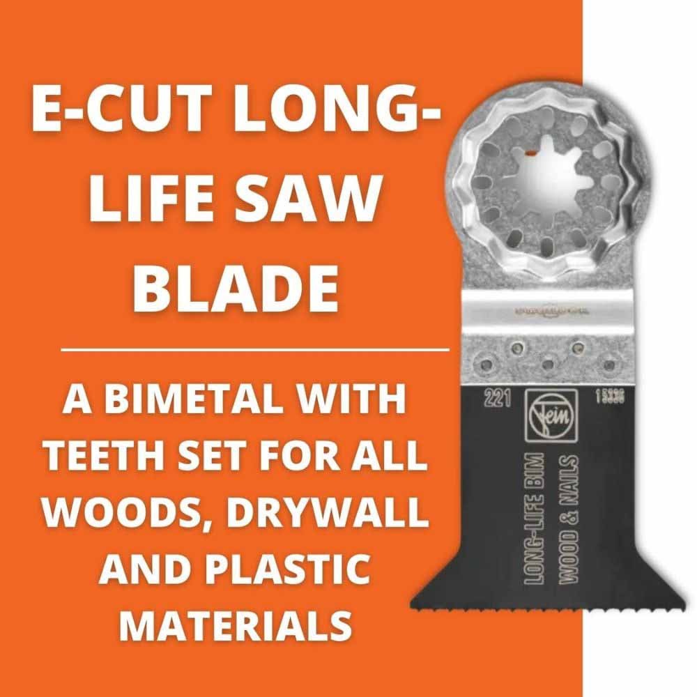 Fein 63502221290 Starlock E-Cut Long-Life 221 Bi-Metal Saw Blade for Wood, Plasterboard and Plastic (10 Pack) - 3