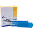 First Aid Only 1-658 1" x 3" Blue Metal Detectable Plastic Adhesive Bandages (50 Count)