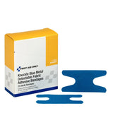 First Aid Only 1-690 Blue Metal Detectable Fabric Knuckle Bandages (25 Count) - 2