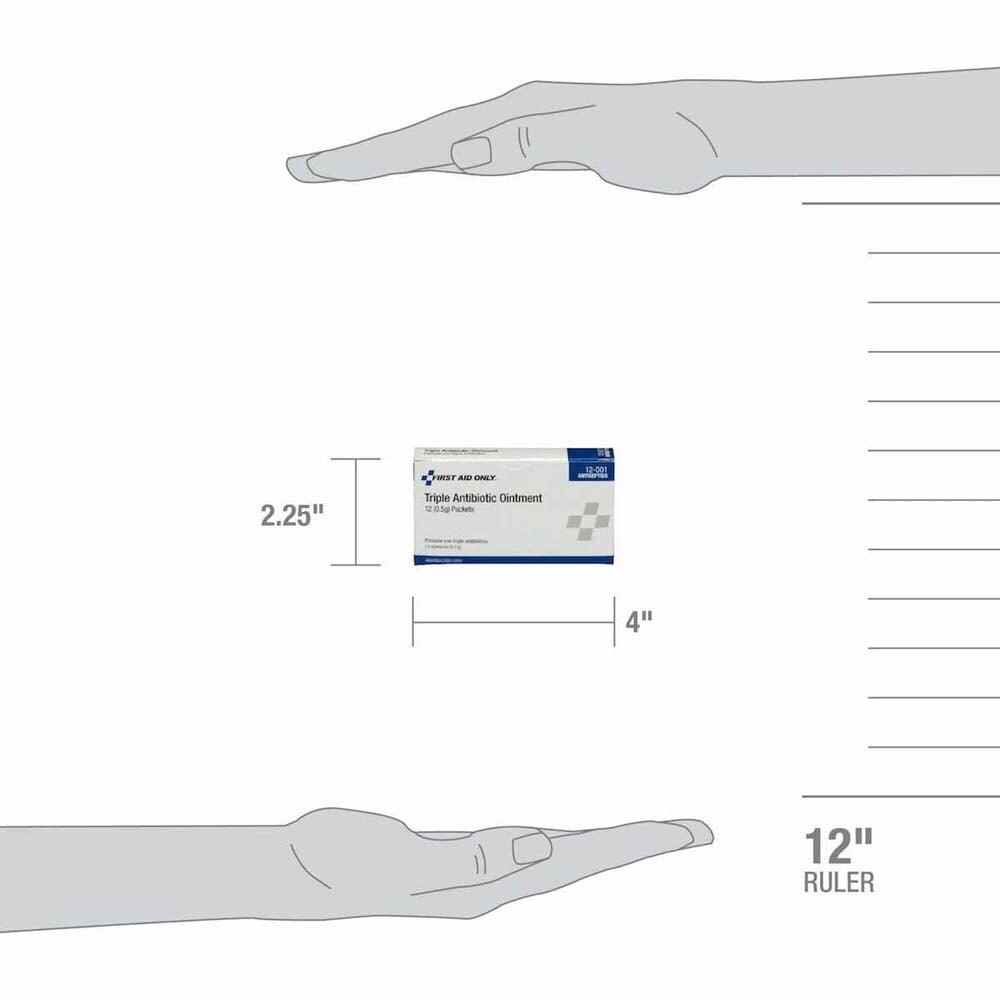 First Aid Only 12-001 Triple Antibiotic Ointment Packets for Minor Cuts, Scrapes and Burns (12 Pack) - 4