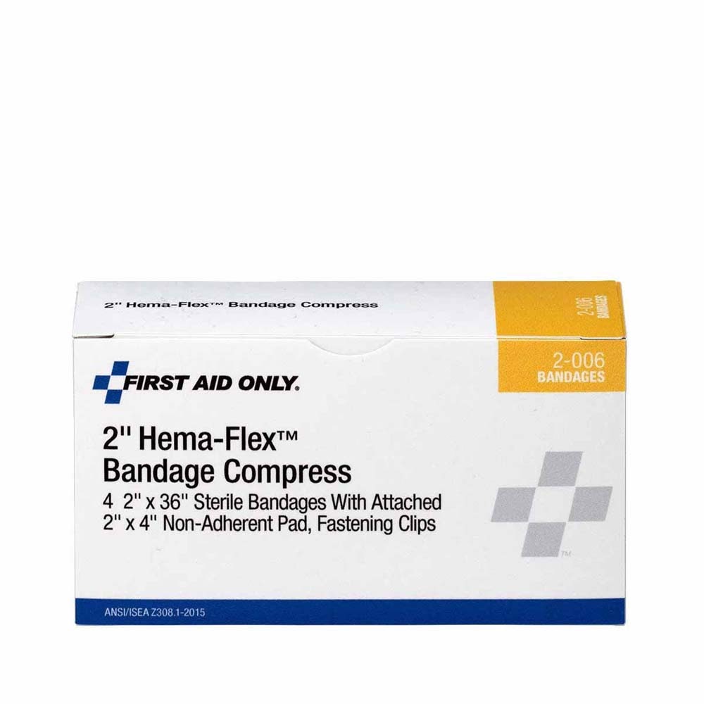 First Aid Only 2-005-001 3" Hema-Flex Bandage Compress for Wound Compression (2 Per Box) - 2