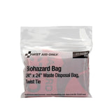 First Aid Only 21-022B1 20 Gallon Biohazard Waste Disposal Bag with Twist Tie 24" x 24" - 2