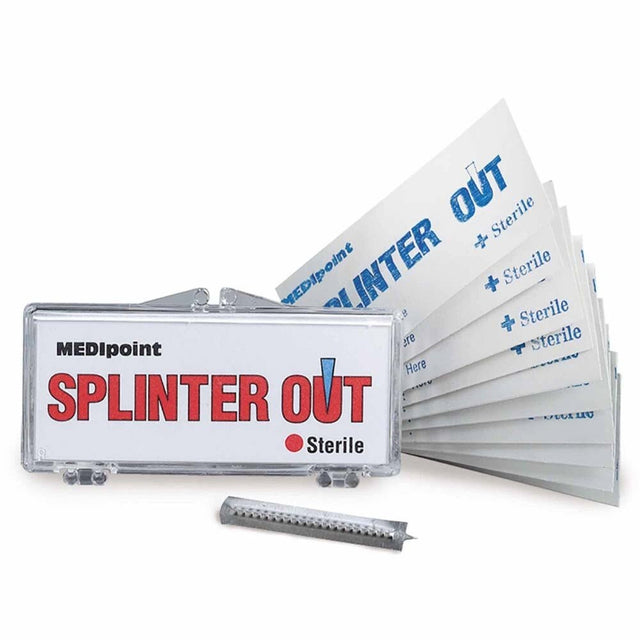 First Aid Only 22-410 Splinter Out stainless steel splinter removers in reusable case (10 Per Box)