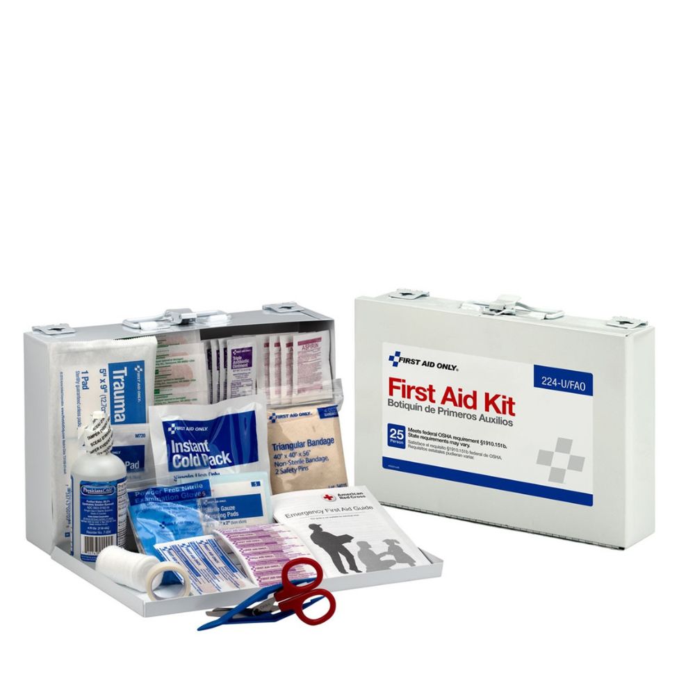 First Aid Only 224-U/FAO 25 Person First Aid Kit, Metal Case - 6